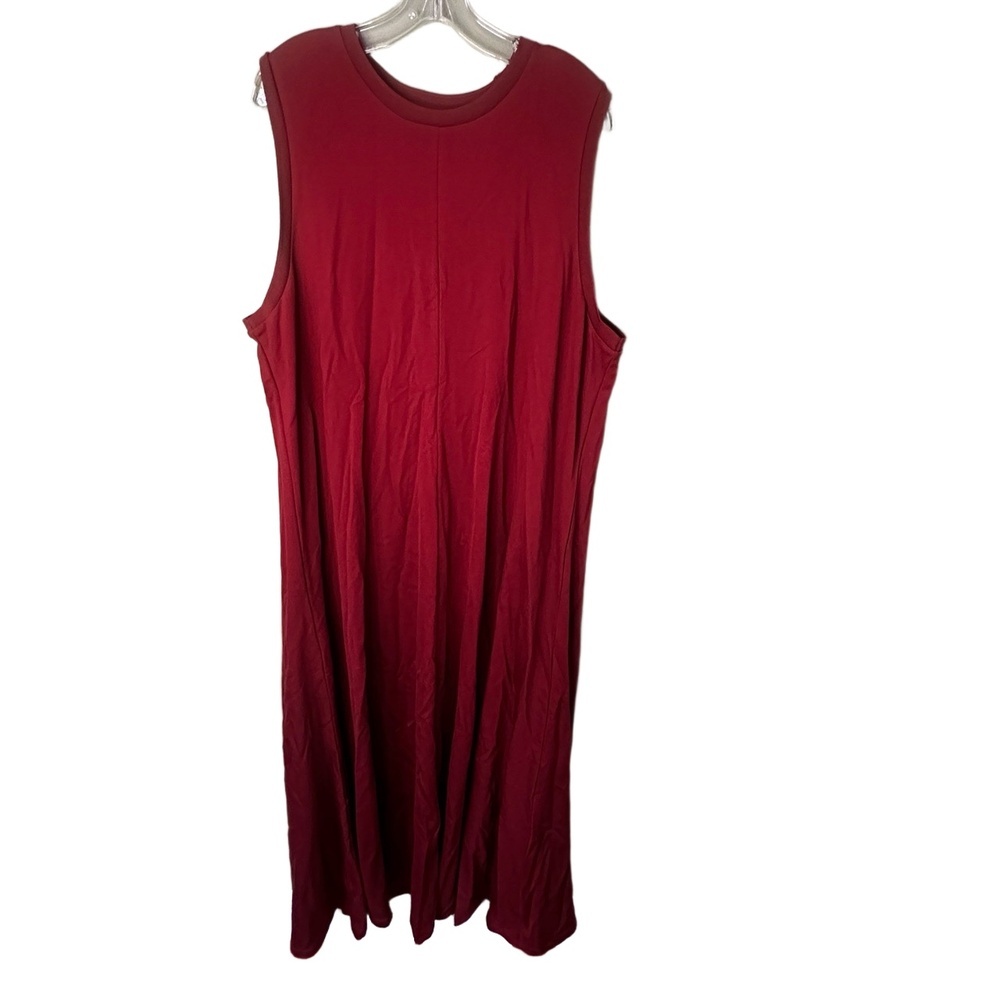 Chicos Maxi Dress US XXL‎ 20 Rust Fall Sleeveless Tencel Crew Neck Stretch